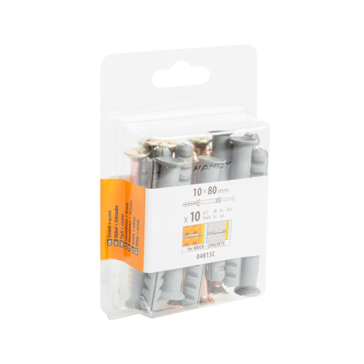 Dübel + Csavar, 10 X 80mm- 10 db. / EV2644 csomag