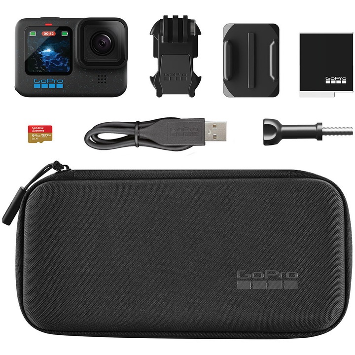 Спортна видеокамера GoPro Hero12 Black 5.3K60 + MicroSD Card