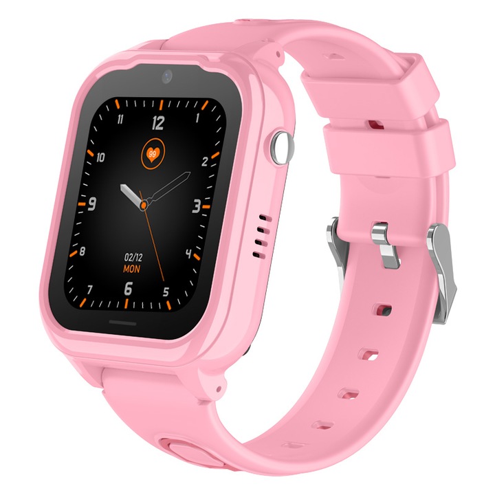 Ceas Smartwatch Pentru Copii Wonlex KT28, Roz, cu localizare GPS, apelare video, rezistent la apa si monitorizare spion