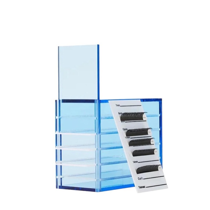 Органайзер за удължаване на мигли с 5 палитри - Син