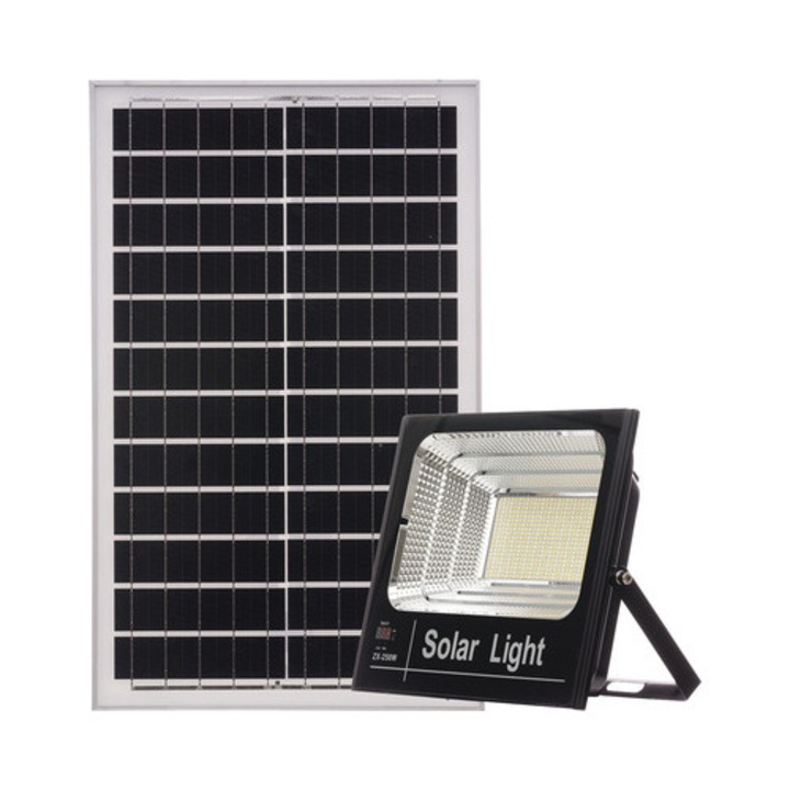 Proiector Solar Cu Led Ql Lighting 20000 Lumeni 3000-8000k, Cu Telecomanda, Aluminiu Negru
