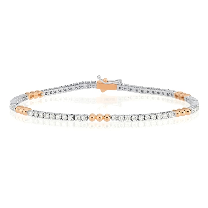 Bratara din aur 14kcu diamante 9,42 g