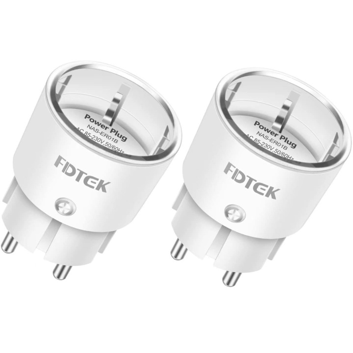 Stecher cu functii smart, control vocal, 2 buc, masurare curent, control remote prin telefon, 16 A