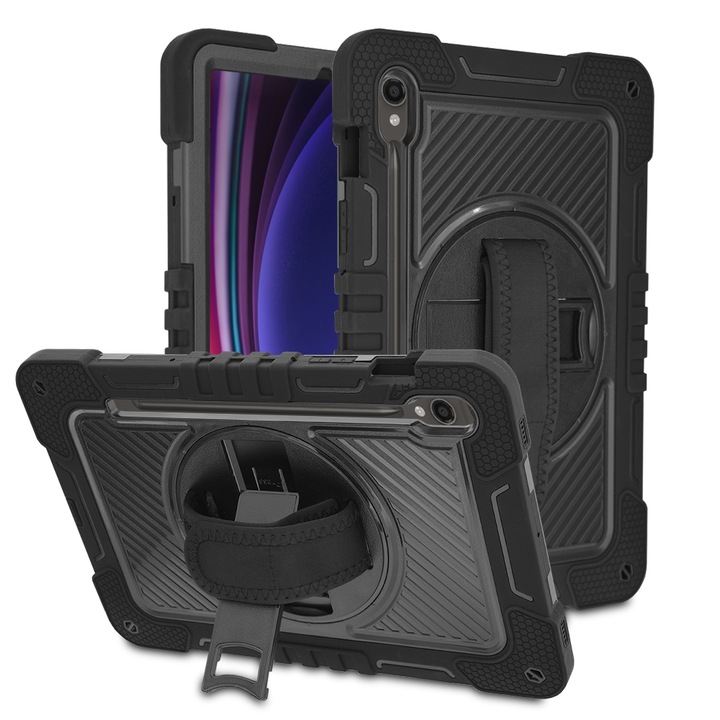 Samsung Galaxy Tab S9/S9 FE tok, StripeShell, X305, fekete