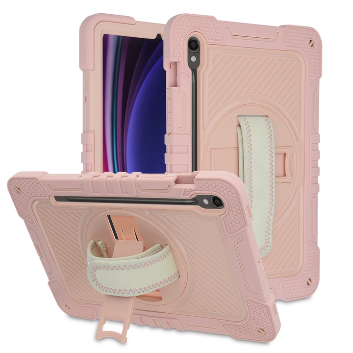 Husa pentru Samsung Galaxy Tab S9 / S9 FE - Techsuit StripeShell 360 - Pink