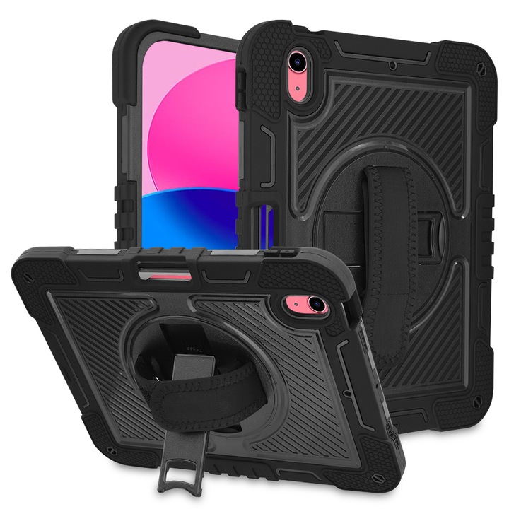 Borító iPad 10 2022 10.9, StripeShell, X713, fekete