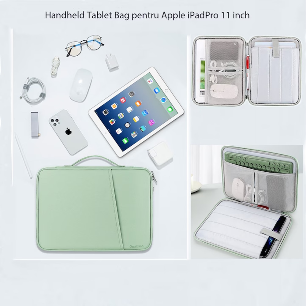 Husa pentru tableta, Omelivon®, Compatibil cu Apple iPad, Surface go/3 10.5, Mate Pad, pentru tableta 10.8-11″, Verde