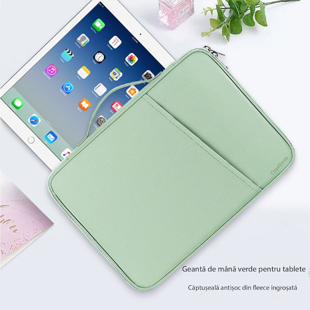 Husa pentru tableta, Omelivon®, Compatibil cu Apple iPad, Surface go/3 10.5, Mate Pad, pentru tableta 10.8-11″, Verde