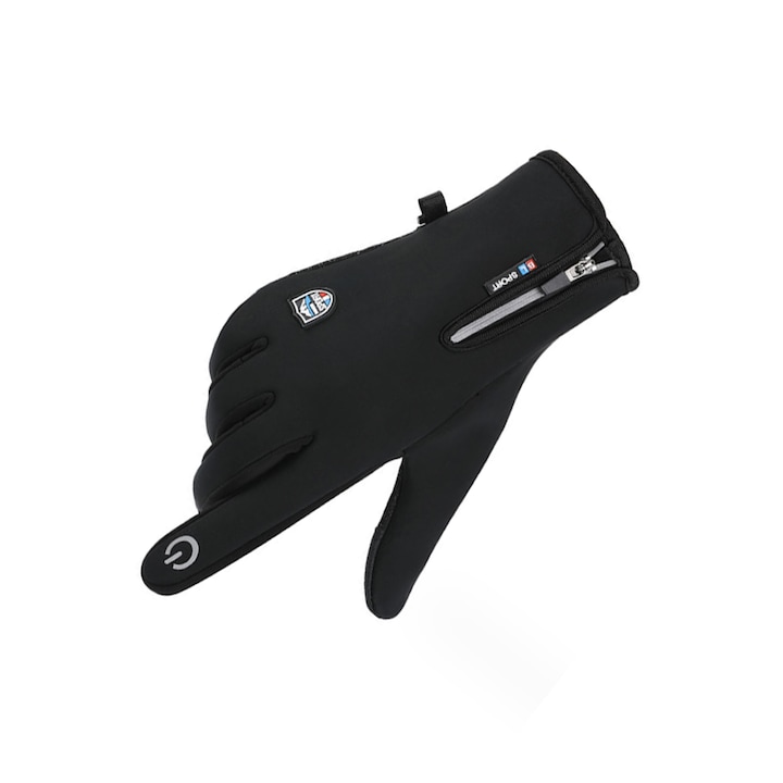 Ръкавици унисекс, найлонови, водоустойчиви, съвместими със сензорен екран, черни, XL