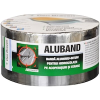 Banda aluminiu-bitum Den Braven RolaISO, pentru hidroizolatii pe acoperisuri si terase, autoadeziv, 1.2mm, 7.5cm, 10m