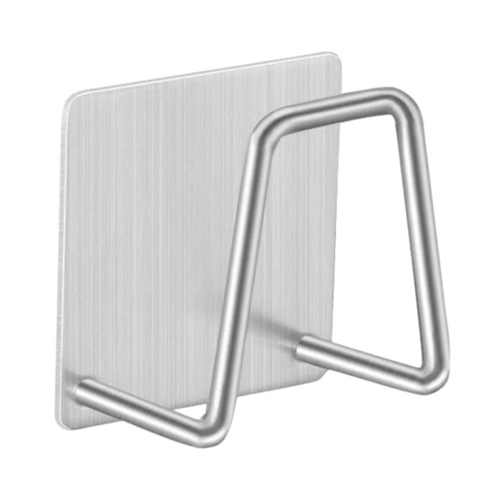 Umeras autoadeziv de perete din otel pentru baie/bucatarie, 5x3.5 cm