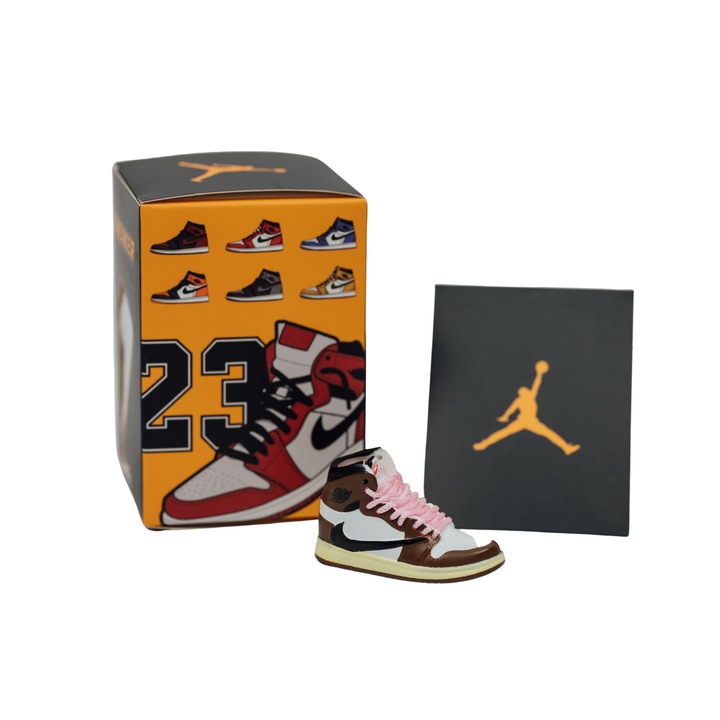 Odorizant masina model 2024 Sneaker Nike Air Jordan 1 Retro High Travis Scott Edition, Parfum rezerva cu pipeta 5ml, ABS plastic, Handmade, Aroma New Car