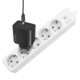 Prelungitor LogiLink LPS246, cu intrerupator iluminat, 5 prize, IP20, H05VV-F 3G 1.5 mm², cordon 1.5m, Alb