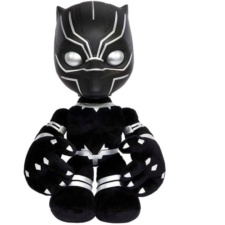 Jucarie cu lumina si sunet Marvel Avengers, Mattel, Plus, Limba engleza, 30.48 cm, Negru/Argintiu