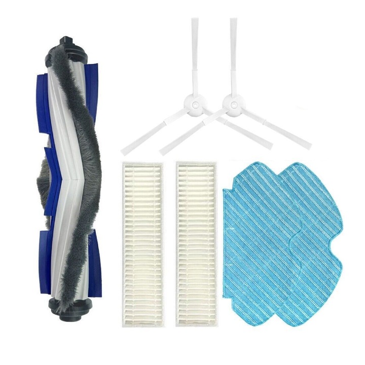 PAA-home tartozékkészlet kompatibilis a Rowenta Tefal Explorer Serie 60 / RG7447 / RG7455 / RG7447WH / RG7455WH porszívóval, 1 központi kefe, 2 szűrő, 2 oldalkefe, 2 törlőkendő, ZR740004