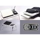 E table Сгъваема маса за лаптоп с регулируем наклон, с охладител за лаптоп, 2 USB, поставка за чаша