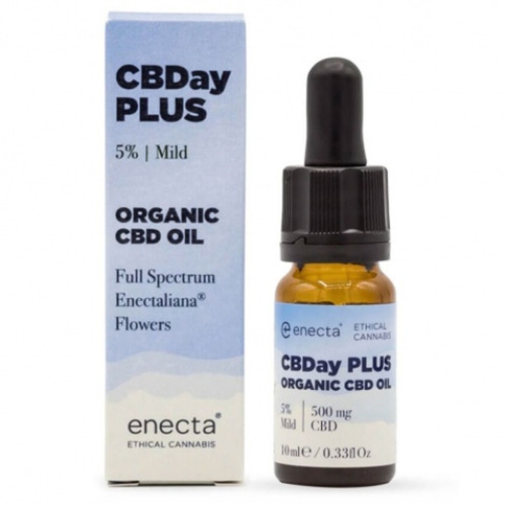 Ulei CBD organic cu spectru complet 5%, Enecta, 10ml, Multicolor
