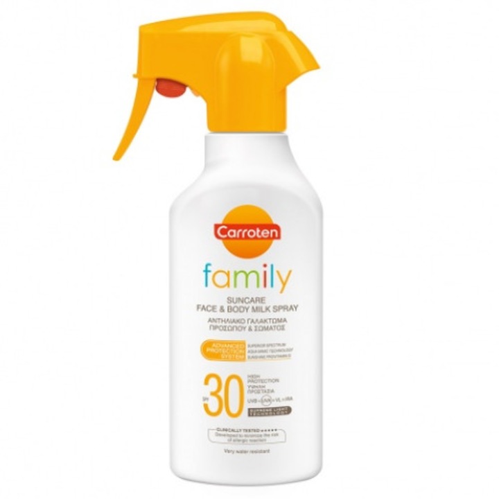 Spray pentru fata si corp, Carroten, SPF30, protectie solara 4 in 1, 270ml