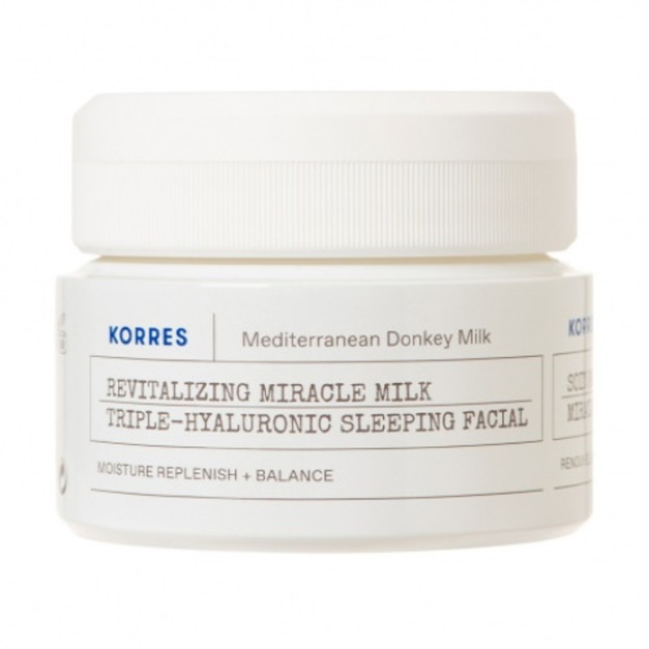 Crema de zi, Korres, Cu lapte de margarita si 3 acizi hialuronici, Pentru piele uscata, 40 ml