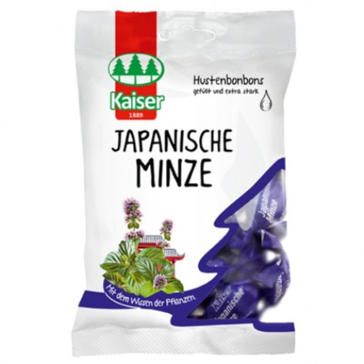 Bomboane pentru calmarea durerii in gat, Kaiser, Menta japoneza, 75gr
