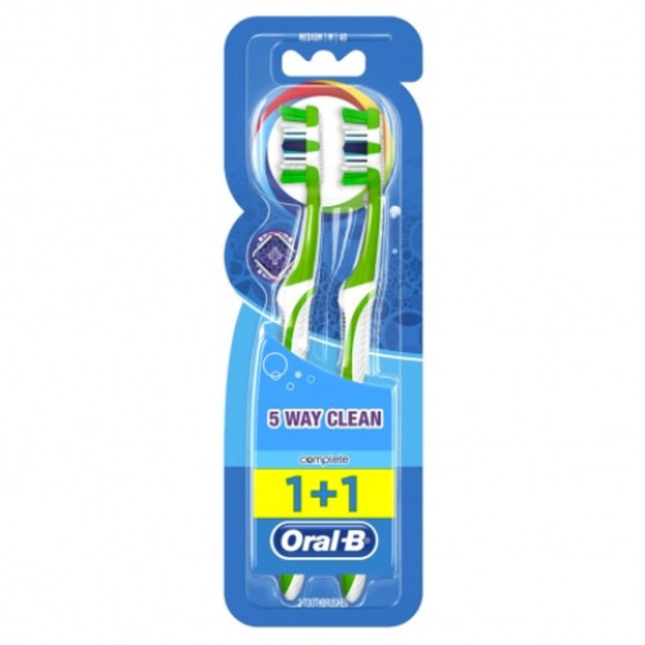 Set 2 Periute de dinti, Oral B, Duritate peri Medie, Verde