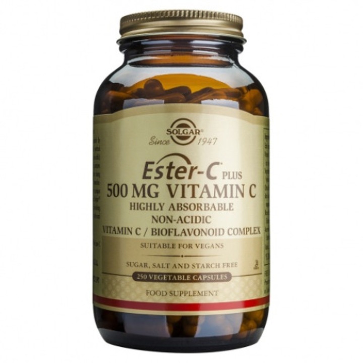 Complex de vitamina C, Solgar, Ester-C 500 mg, 250 capsule