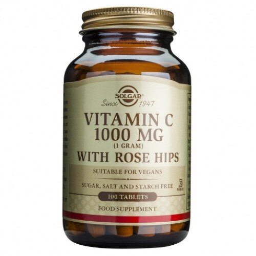 Vitamina C, Solgar, 1000 mg cu macese, 100 comprimate