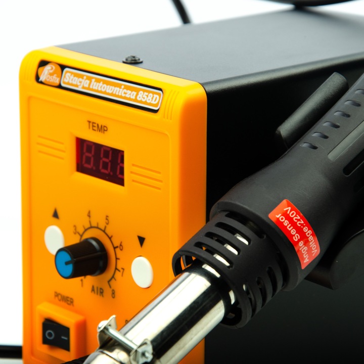 Станция за запояване с горещ въздух и телбод с 200 телчета, Rosfix, пластмаса, 700W, черно/оранжево