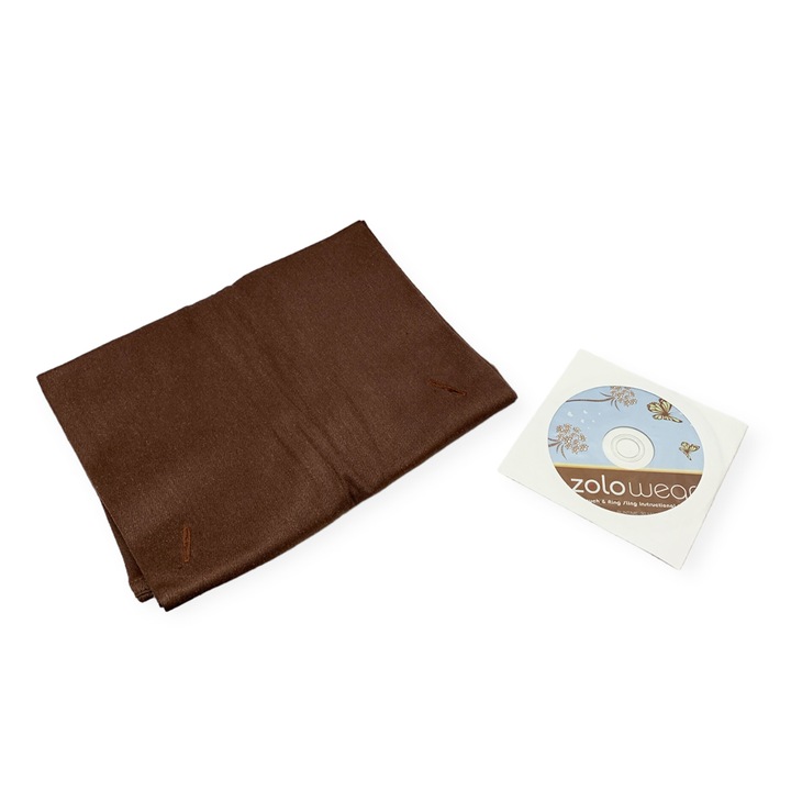 Marsupiu pentru copii, Zolowear, DVD cu instructiuni, Bumbac, XS, Maro
