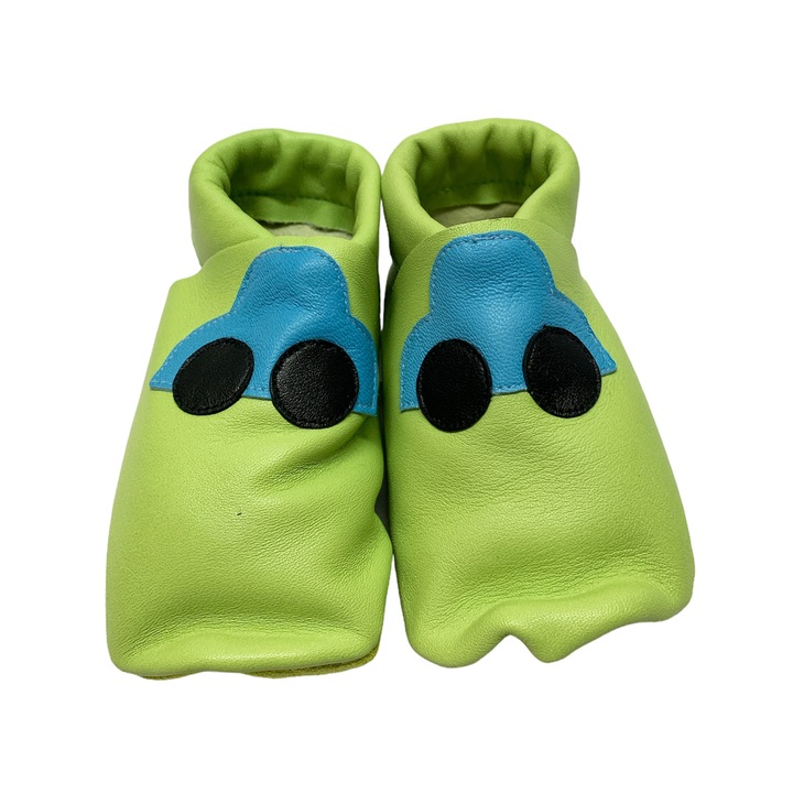 Babacipő Menü Babacipő 11001-1-68 10-184, Autóval, Valódi Bőr, Világoszöld, 12,5 cm, Kézi gyártás Belgiumban