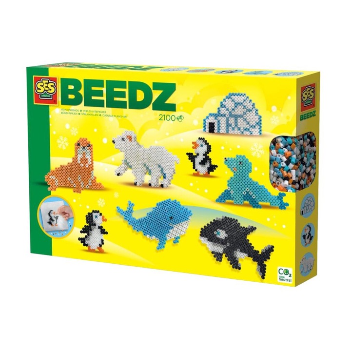 Set artizanat, SES Creative, Model animale polare, Multicolor, Varsta 5+