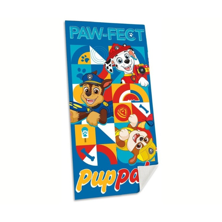 Prosop de baie sau de plaja PAW PATROL, bumbac, 70x140 cm