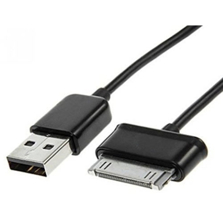 Cablu date / incarcare compatibil Samsung Galaxy Tab, 1m, 2A, incarcare rapida, usb 2.0 tata la 30 pini tata, negru