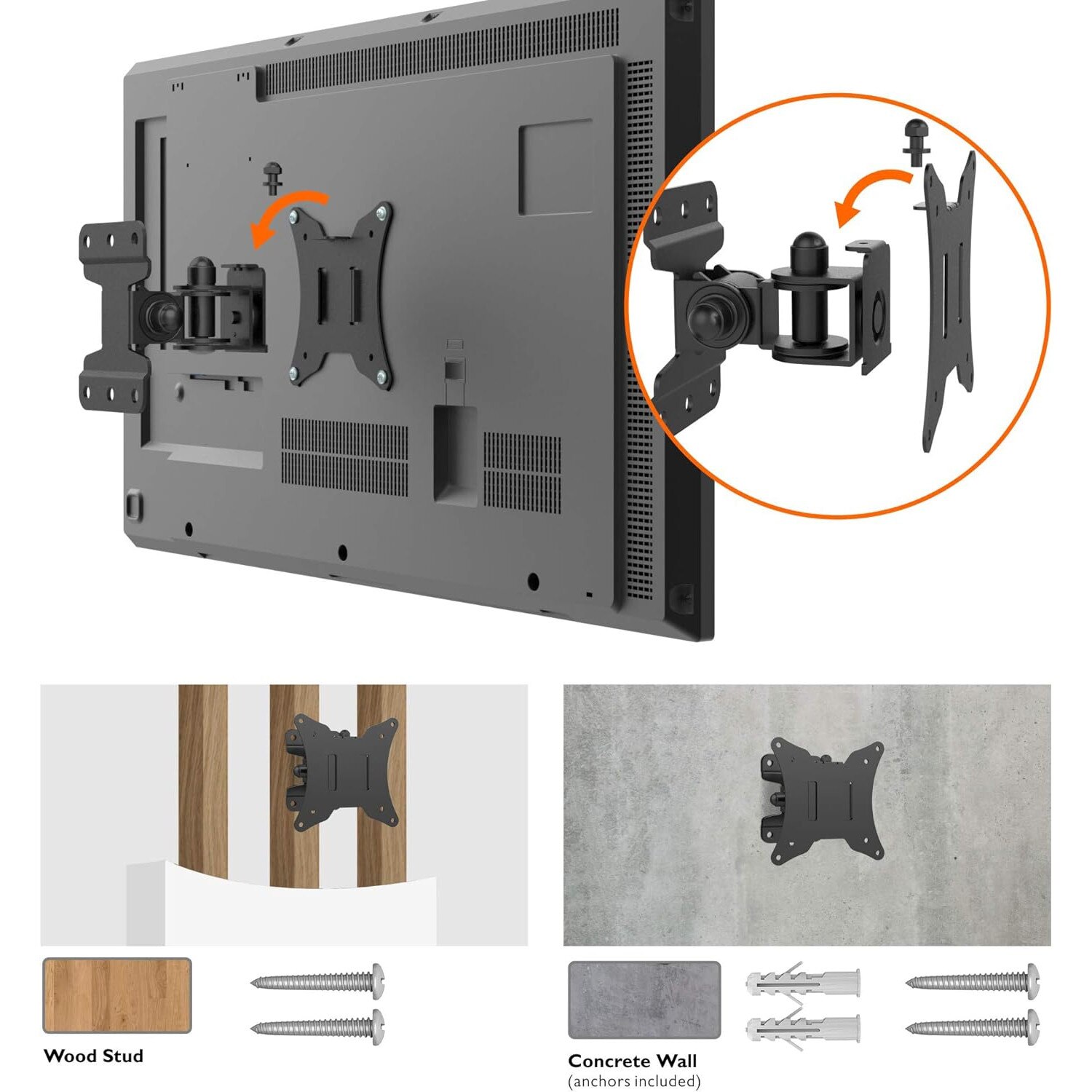 Support TV sur Pied pour écrans Plats incurvés LED OLED 26-55 Pouces jusqu'à 45 kg, Pied TV