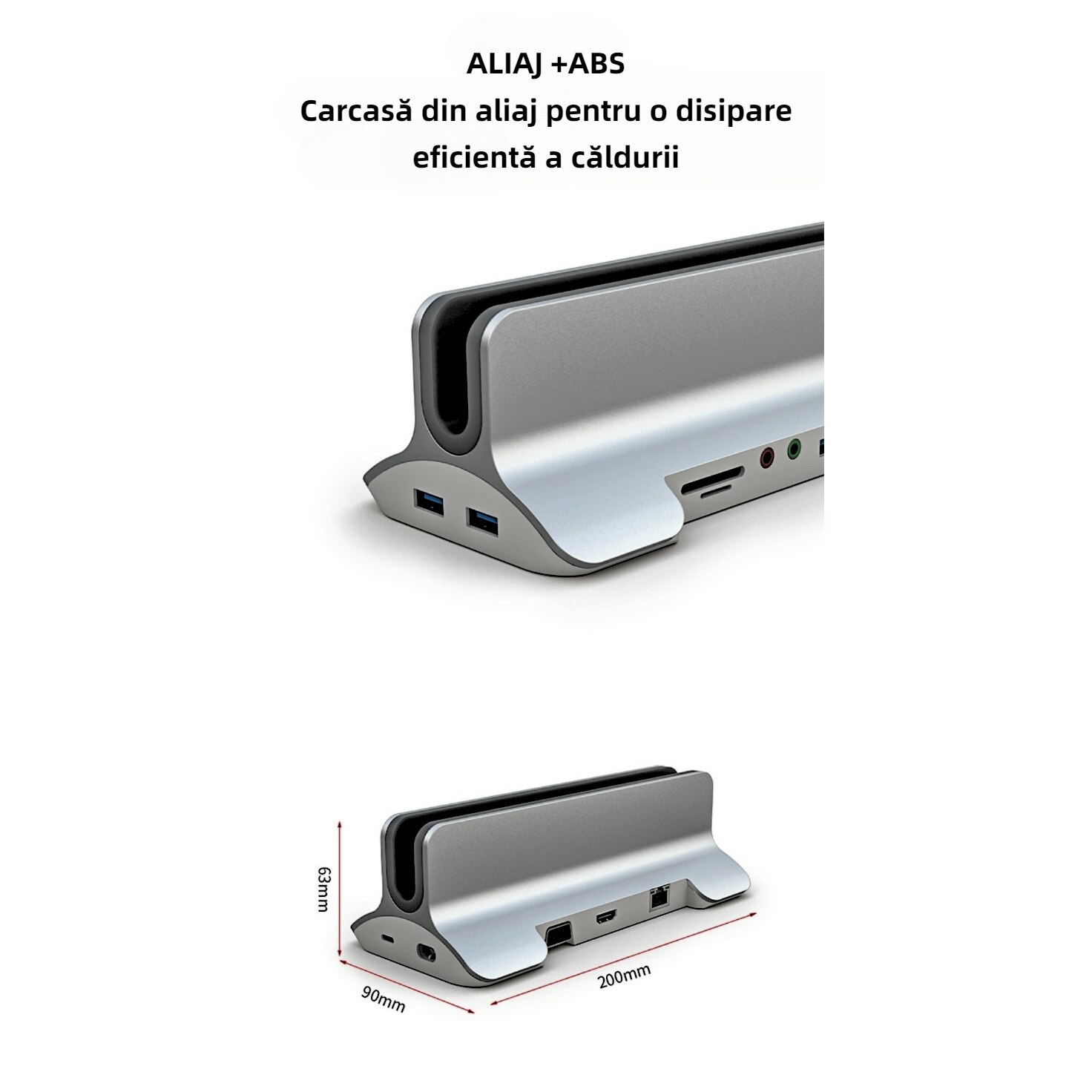 Докинг станция Dock 12 в 1 USB 3.0 Type C, PD бързо зареждане, HDMI ...