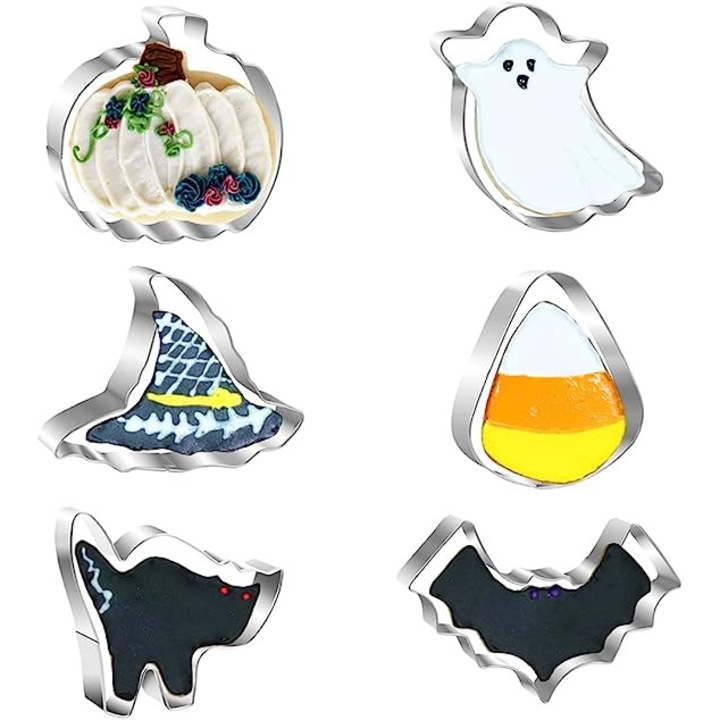 Set 6 Forme prajituri de Halloween, Orpey, Inox, Argintiu