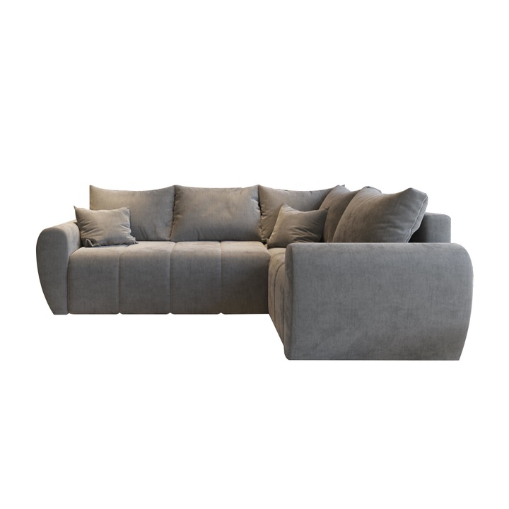 Molisa ágyazható sarok ülőgarnitúra, 235x82x175, cosmic 160, jobb, szürke