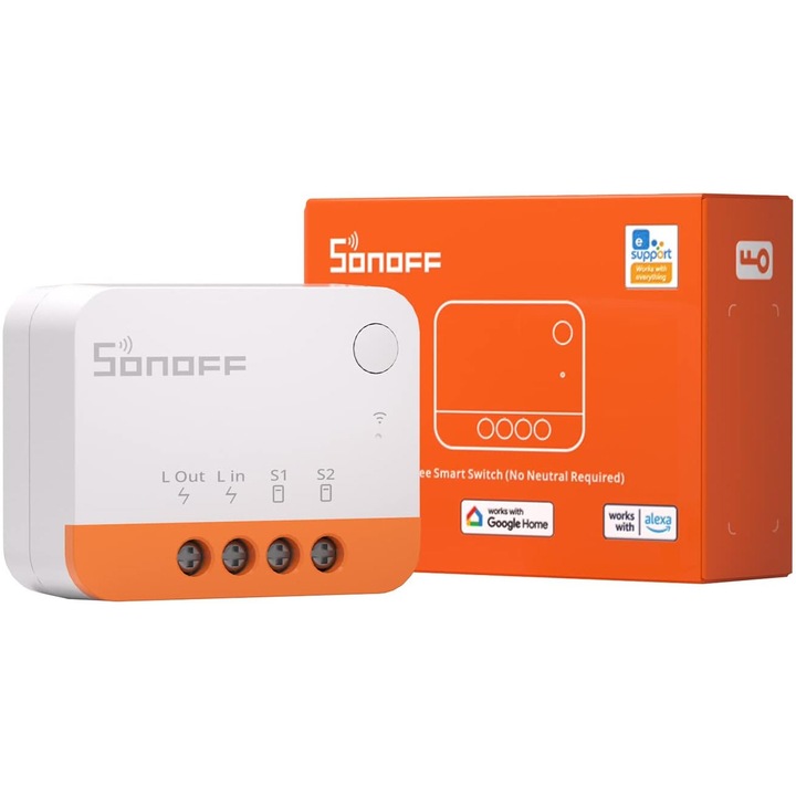 Смарт реле Sonoff ZBMINIL2, Wi-Fi, Zigbee 3.0, Съвместимост с Google Home/Amazon Alexa