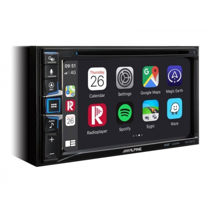 INE-W611D 2 DIN Fejegység, navigáció, Apple Carplay