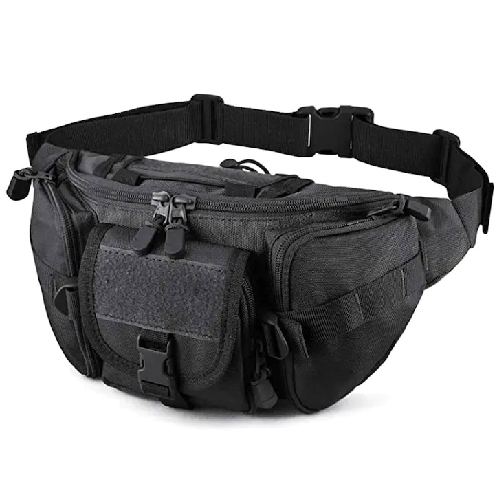 Тактическа чанта Zola, мъжка, максимална обиколка 112 см, 15x25x15 см, Черна