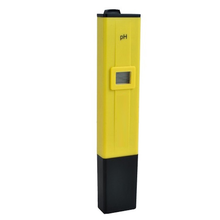 Tester Electronic PH apa idealStore, sistem Automatic Temperature Compensation, Rezultat Imediat, Gama Larga de Aplicatii inclusiv Acvarii si Piscine, include Baterii, Reactivi si Cutie de Depozitare