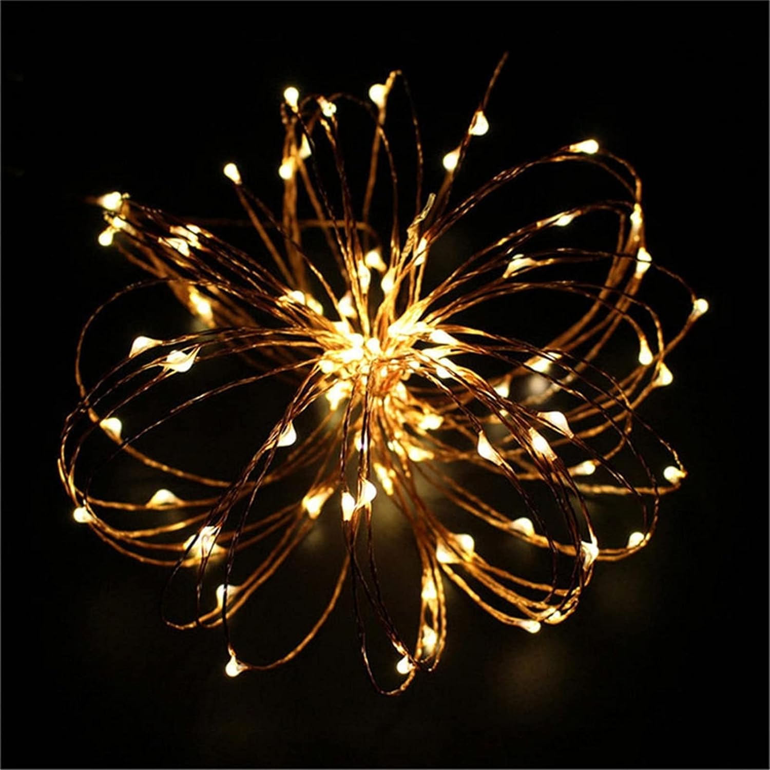 Градински гирлянд, UBX®, със соларен панел, 50 светодиода, топъл бял ...