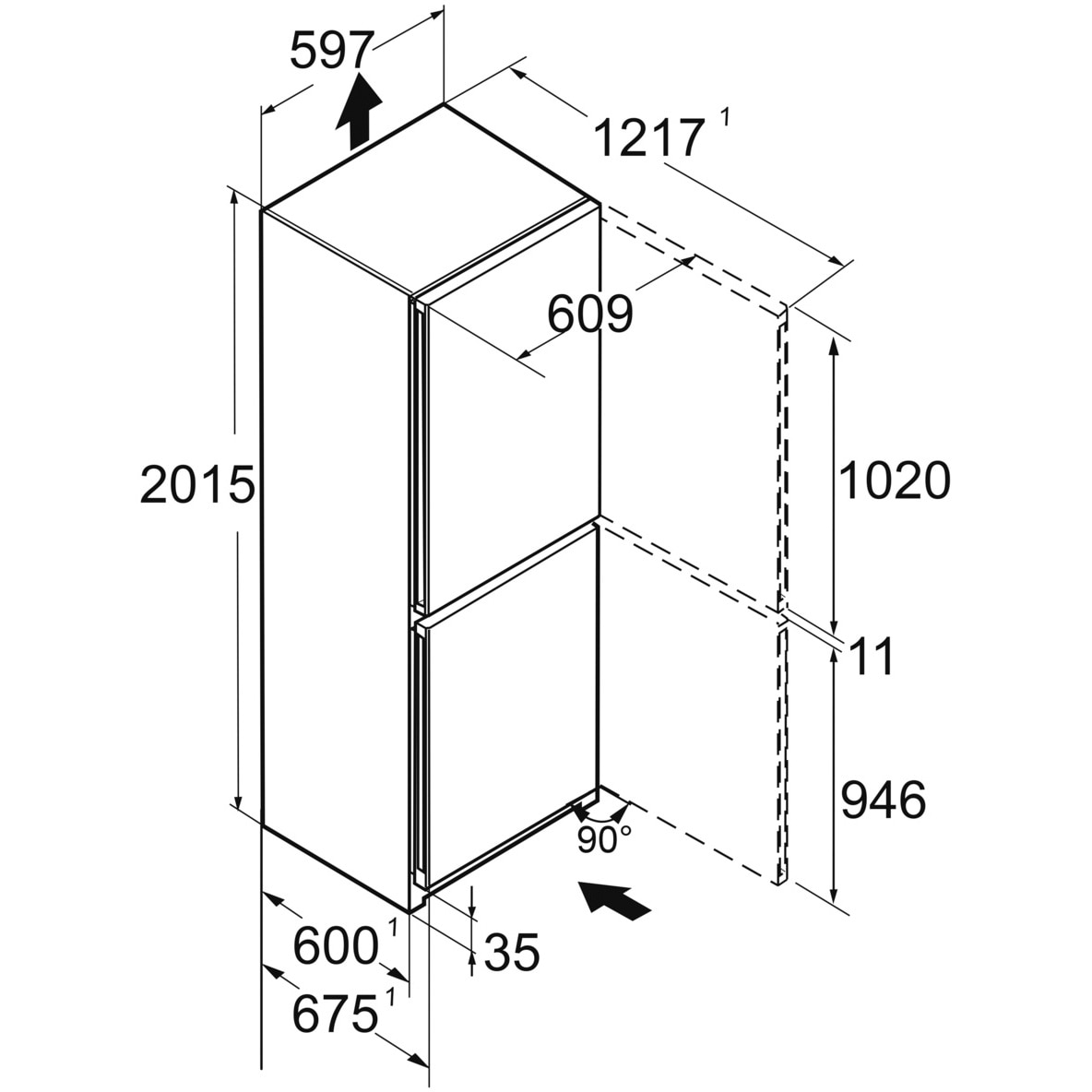 Combina frigorifica Liebherr CNd 5704, 359 l, No Frost, EasyFresh