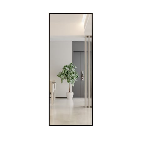Oglinda de perete dreptunghiulara, Marsah Home, 180x70 cm, rama metalica negru