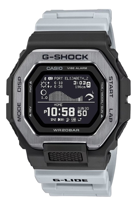 Casio, Цифров часовник G-Shock, Черен, Светлосив
