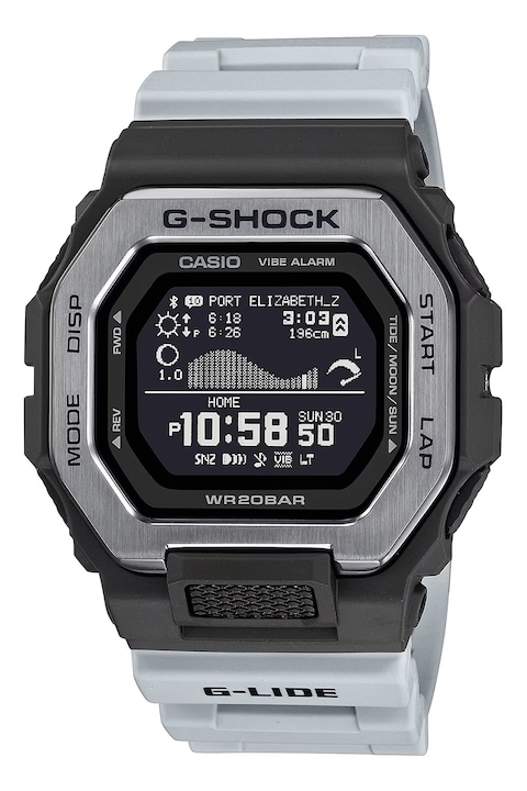 Casio, Цифров часовник G-Shock, Черен, Светлосив