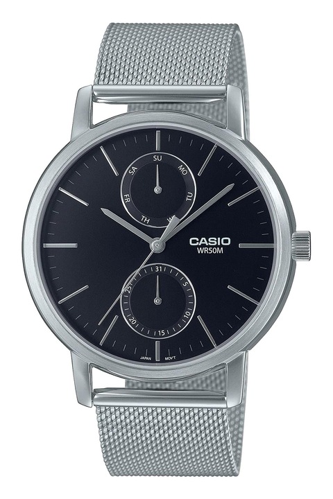 Casio, Овален часовник с мрежеста верижка, Сребрист