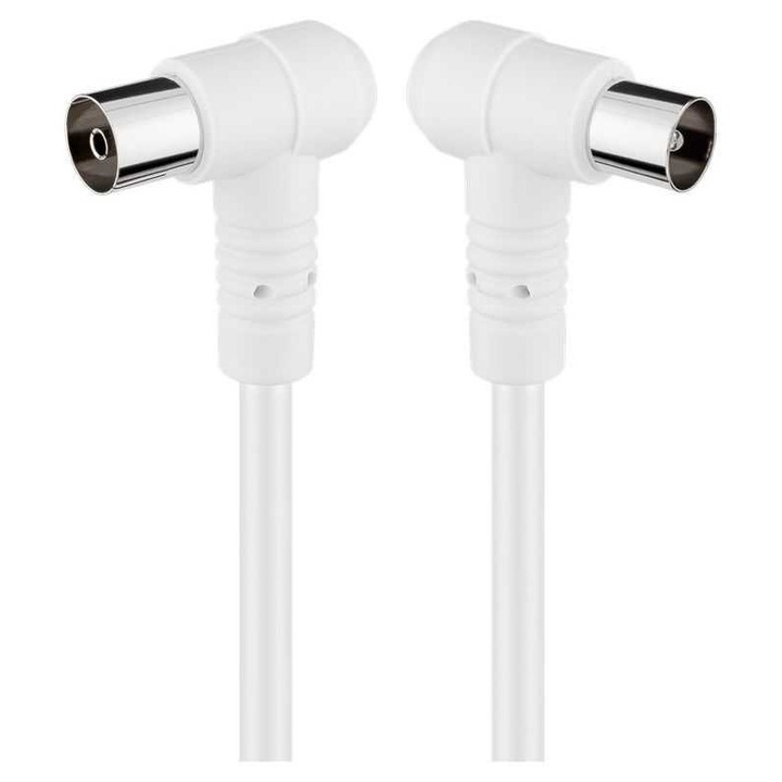 Cablu coaxial profesional cu mufe cotite 5m, Goobay