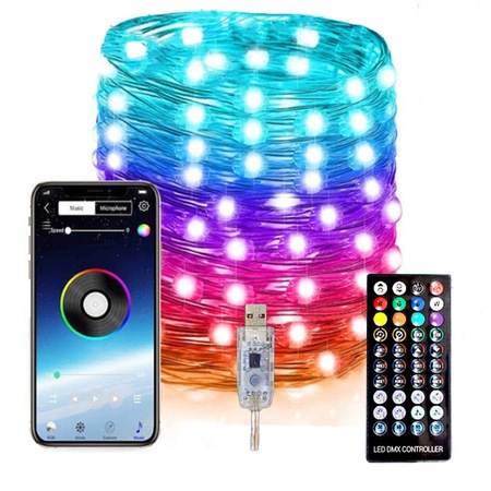 Интелигентна RGB инсталация за Коледа, Външни пространства, Управление ...