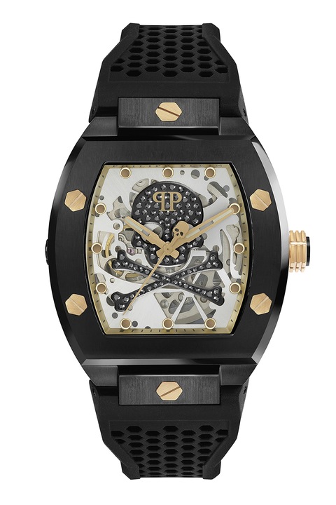 Philipp Plein, Автоматичен часовник със силиконова каишка, Черен
